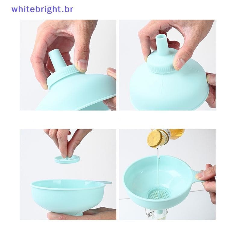 WT 3 Em 1 Funil De Boca Larga De Plástico Embalagem Geléia Salada Para Potes Filtro Enlatado Vinho Água Especiarias Aces