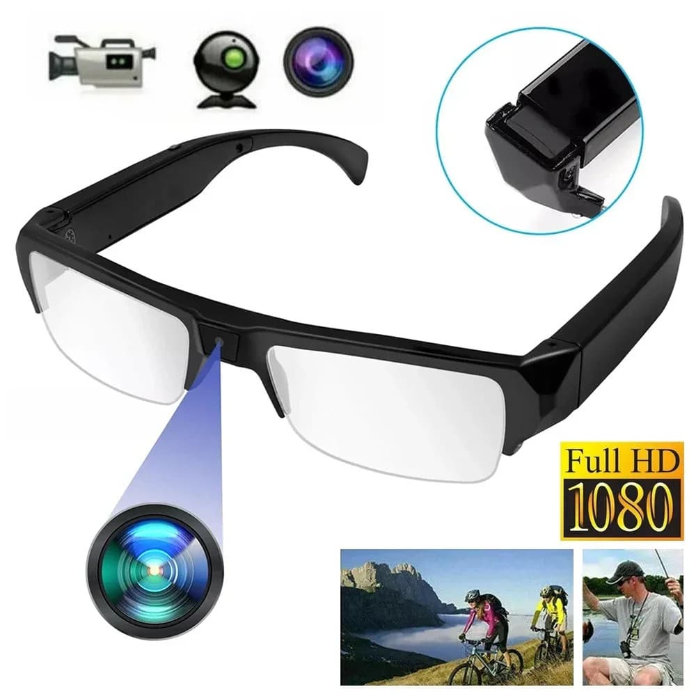 Gravador De Vídeo De Óculos HD 1080P , Ação Esportiva Para Ciclismo Ao Ar Livre , DVR Portátil Gravação De Primeira Pess
