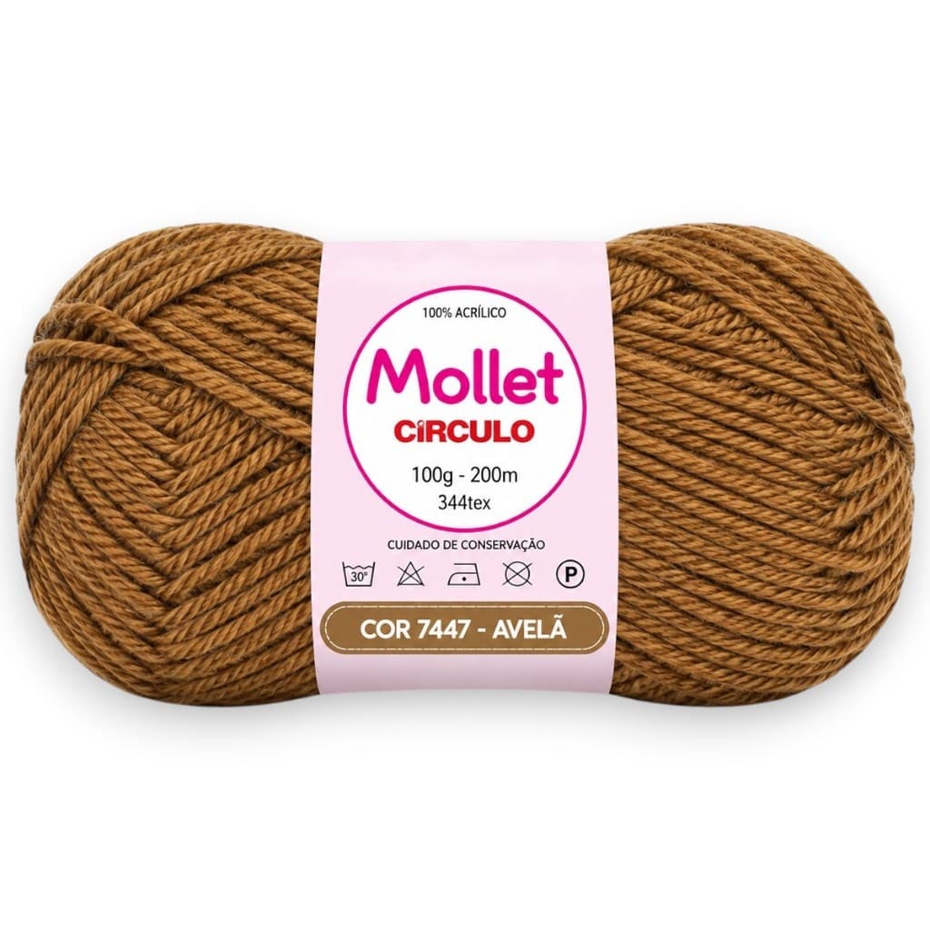 Fio Mollet Círculo 100g 200m Cor 7447 Avelã – 100% Acrílico
