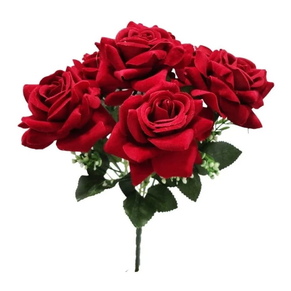 2x Buquê Rosas Artificiais Decoração Casamento Festa