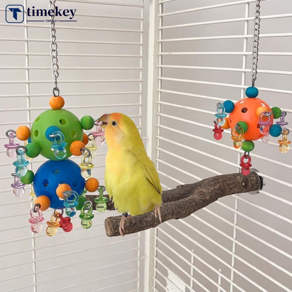 TIMEKEY Colorido Papagaio Plástico Subir Mordida Mastigar Brinquedo Pássaros Gaiola Decoração Para Periquito Calopsita P
