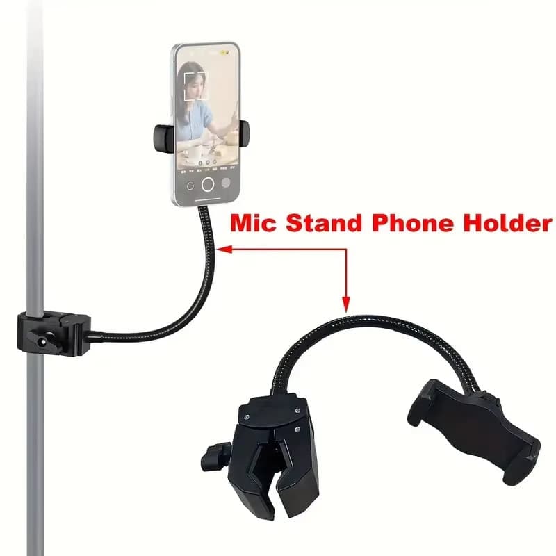 Suporte Flexível Ajustável Para Telefone Com Braçadeira Pescoço De Ganso A Maioria Dos Smartphones , Ideal Gravação E Tr