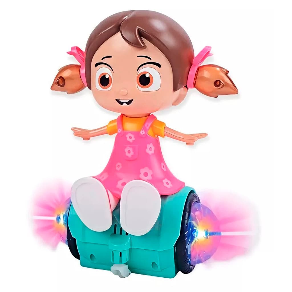 Boneca Dançarina Dance Girl Fofa Musical Com Som E Luz Roda Giratória - HM TOYS