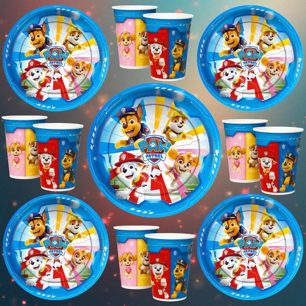 Kit Festa Aniversário Patrulha Canina Copos e Pratos Descartáveis Aniversário Infantil Decoração