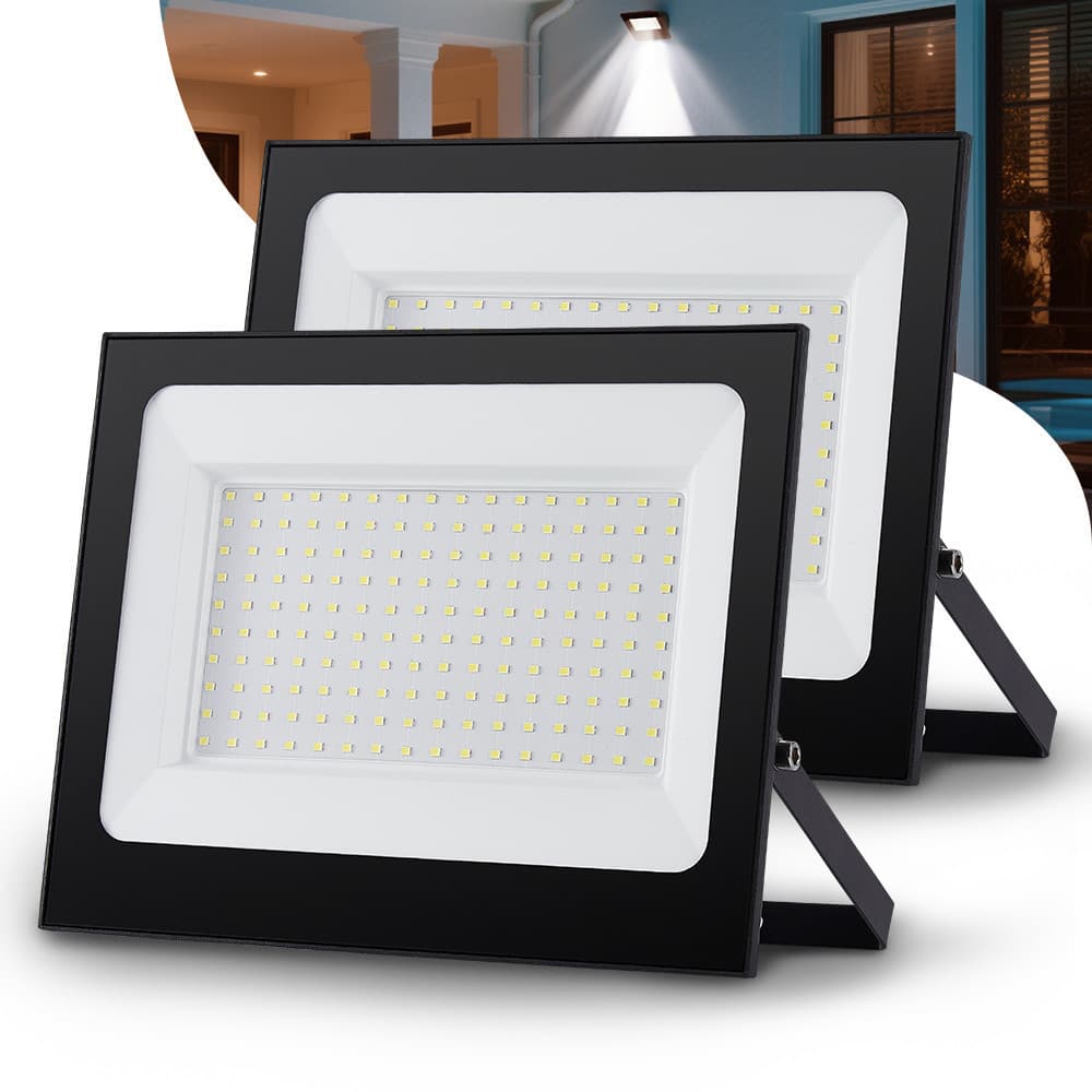 Kit 2-8 Refletor LED 1000W Holofote Bivolt à Prova d'Água Super Brilhante e Econômico Frio Externas