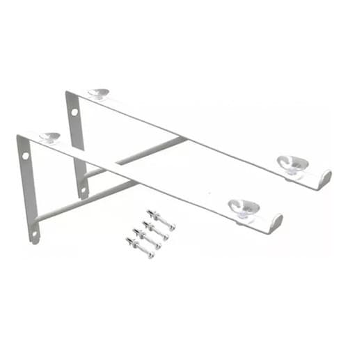Kit 2 Suporte Mao Francesa Em L P/ Vidro Reforçada 30cm