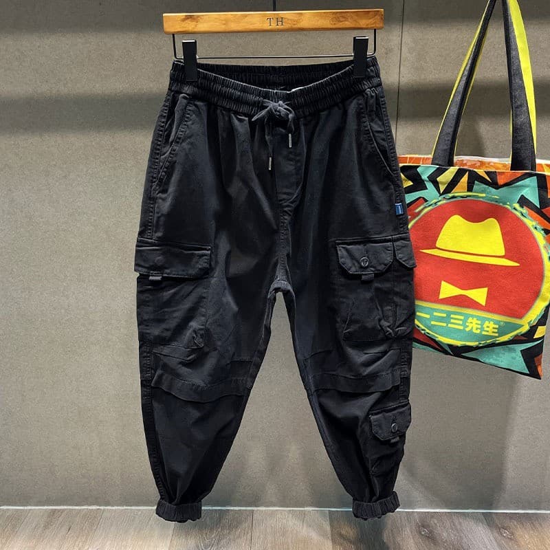 Outono inverno plus size 150kg novo estilo americano Retro High street macacão masculino solto plus size calças casuais