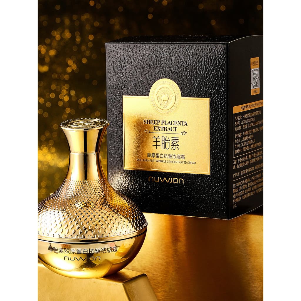 Ovelha Placenta colágeno Anti-rugas creme concentrado sedoso textura densa hidratante luz rugas iluminar