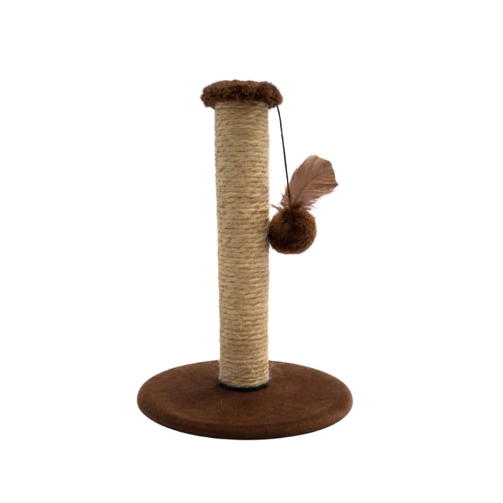 Arranhador para Gatos Cat Round Brinquedo Pompom Interativo com Base Macia e Poste de Sisal para Diversão