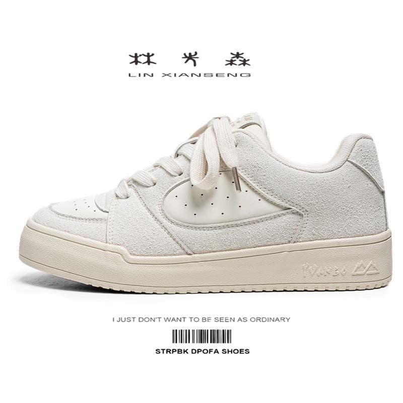 Lin Xiansen tênis casuais masculino primavera nicho casal moda esportes pão sapatos masculinos All-Match branco na moda