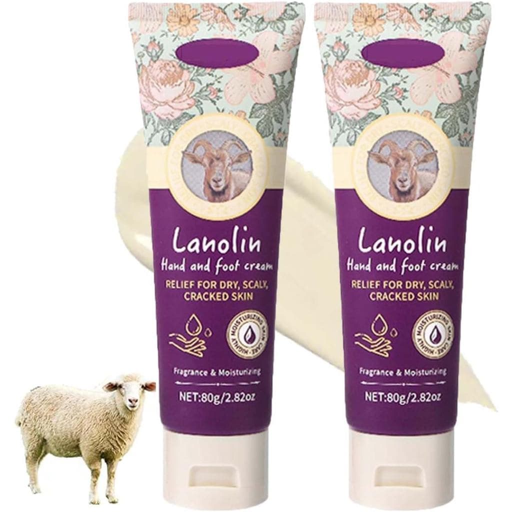 Creme de Lanolina Natural para Mãos e Pés, Hidratante para Pés Secos e Rachados, Fórmula Não Oleosa de Rápida Absorção,