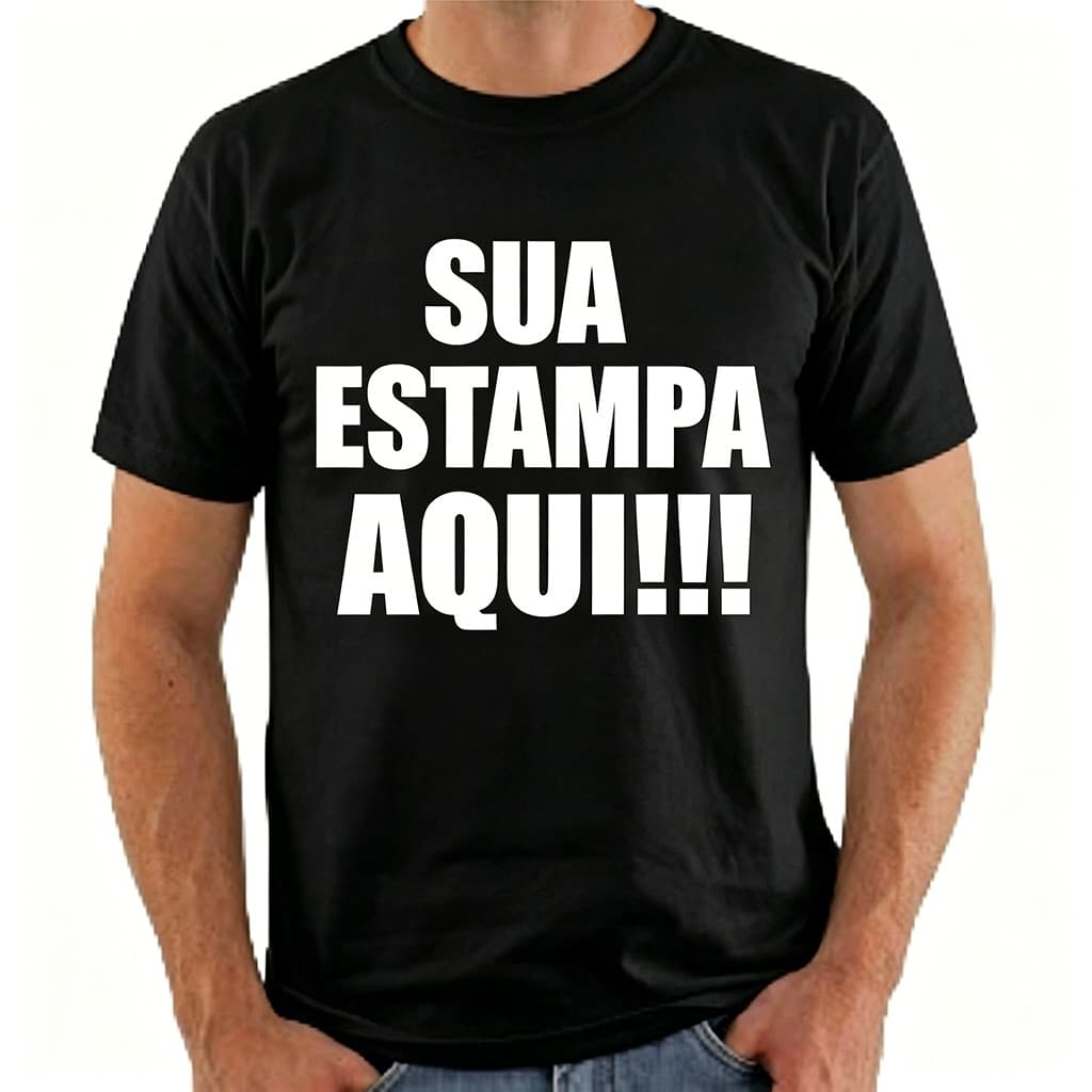 Camiseta Masculina Feminina Algodão Personalizada Com sua arte estampa imagem