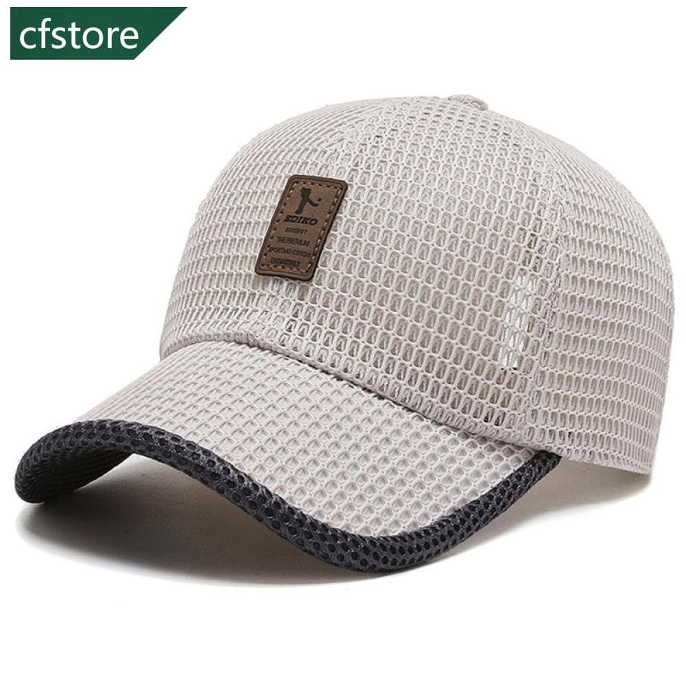 Boné de Beisebol Masculino CFSTORE, Respirável, de Malha, Proteção Solar para Atividades ao Ar Livre, Ajustável, de Algo
