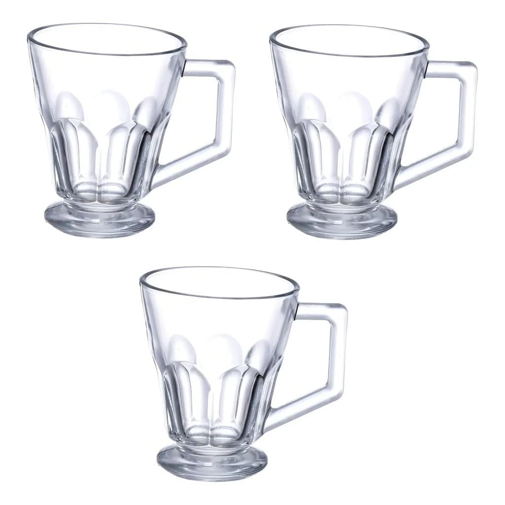 Jogo de Xícaras Café Chá 185ml Vidro Transparente Hauskraft