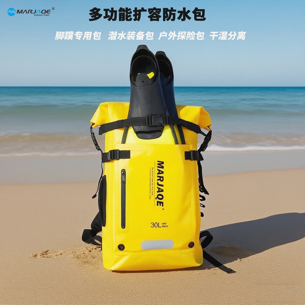 30L saco à prova dwaterproof água mochila equipamento de mergulho Fin saco natação ao ar livre Rafting Upstream rastream