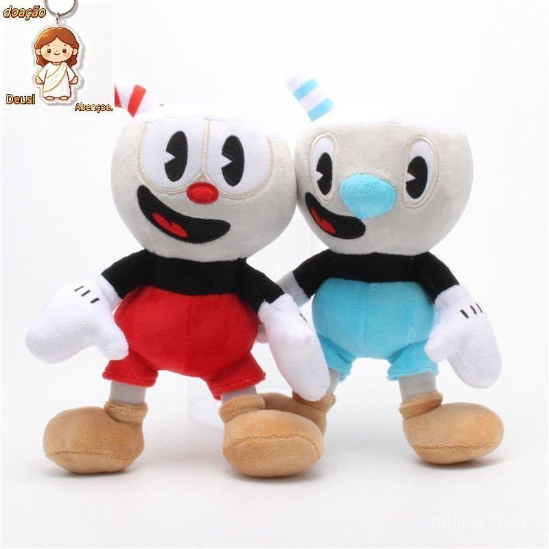 Brinquedo Jogo Cuphead E Mugman Mecup Brocup Infantil 25cm