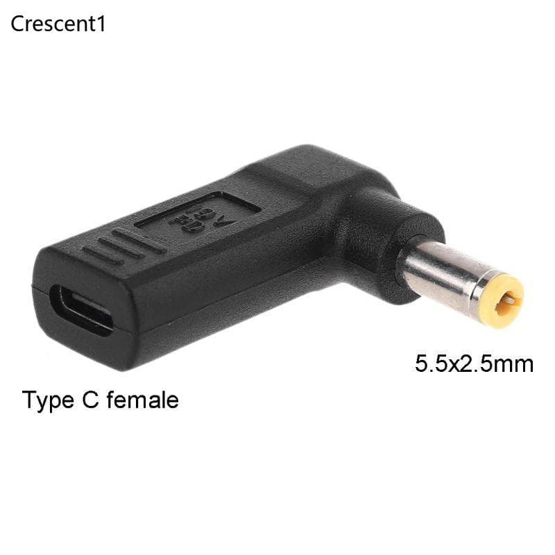 Adaptador Alimentação Crescent1 Type C Fêmea Para 5 5x2 5mm Plug Conector Converter