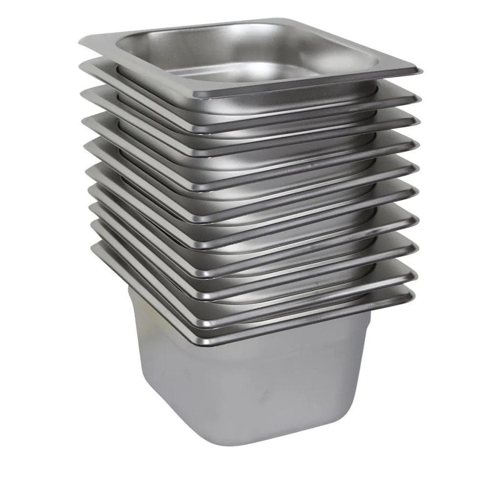 10 Cubas Gastronômica Buffet GN 1/6 65mm Aço Inox Sem Alça