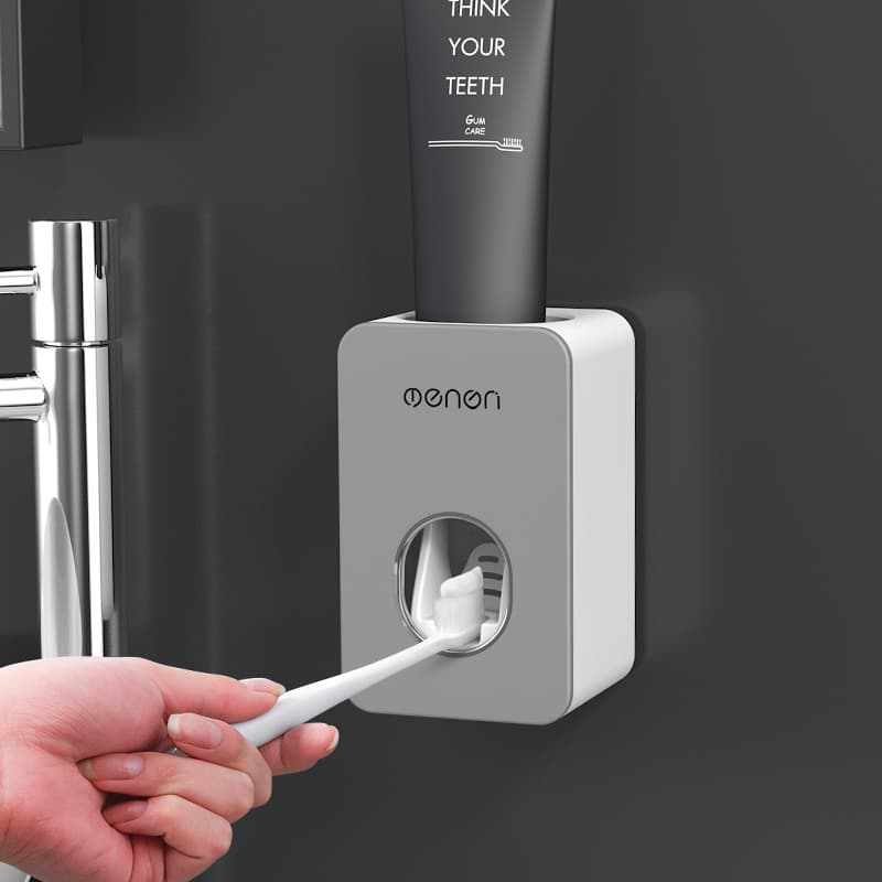 Conjunto de pasta de dente de imprensa totalmente automática montado na parede perfurado suporte de pasta de dente de pr