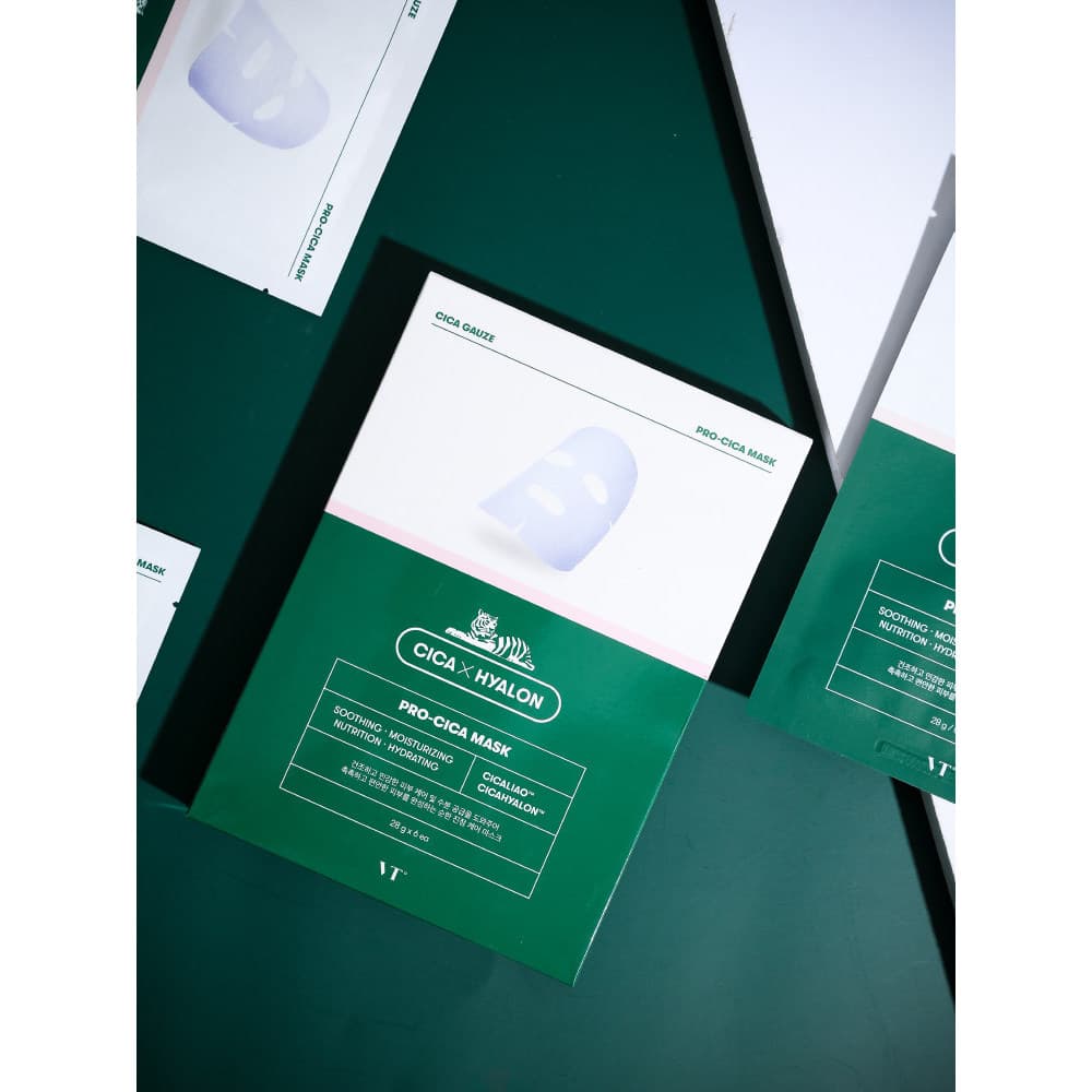 [Estoque pronto] Coreia VT Tiger Máscara 6 Pçs/caixa Patch Double Centella Asiatica Ácido Hialurônico Hidratante Ilumina
