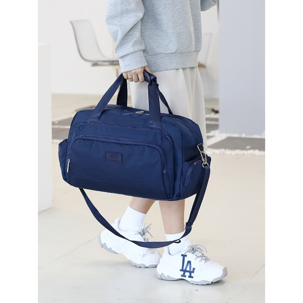 Bolsa de viagem portátil de grande capacidade, versão coreana feminina, bolsa de ginástica esportiva de um ombro, à prov