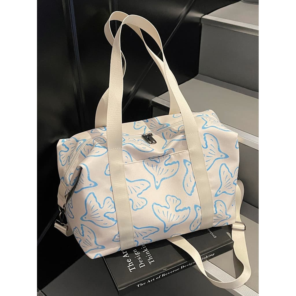 Bolsa de viagem impressa feminina de grande capacidade leve bolsa de viagem de negócios de curta distância resistente ao