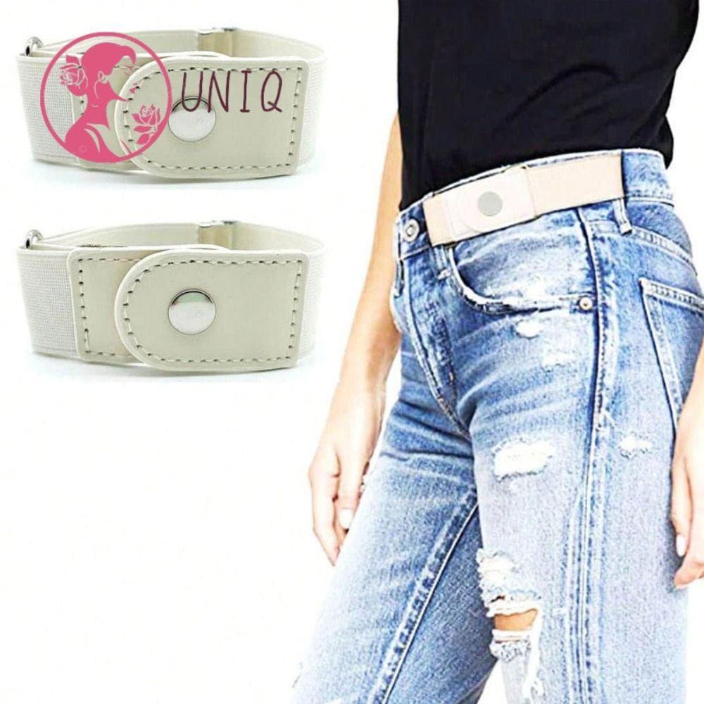 UNIQ 2 Unidades/Conjunto Cinto Elástico , Invisível Ajustável De Lona Sem Fivela Unissex
