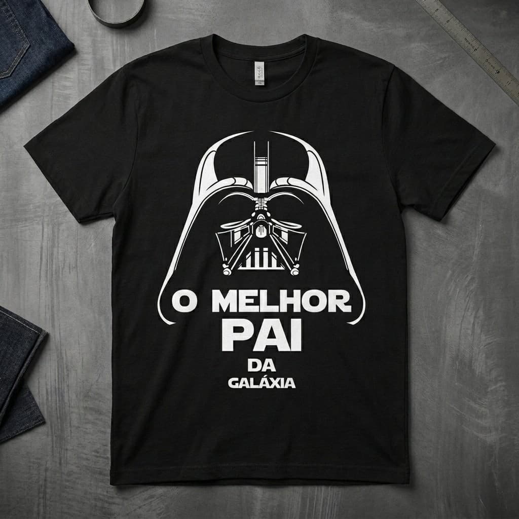Camiseta Dia dos Pais Geek Pai Melhor da Galáxia Presente Criativo Algodão Premium Casual
