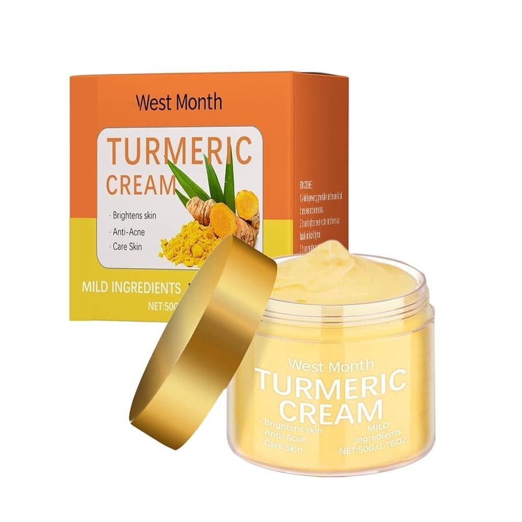 Creme Facial Hidratante e Iluminador de Cúrcuma, Creme de Cúrcuma Pura 100% Natural com Vitamina C, Hidratante Diário An