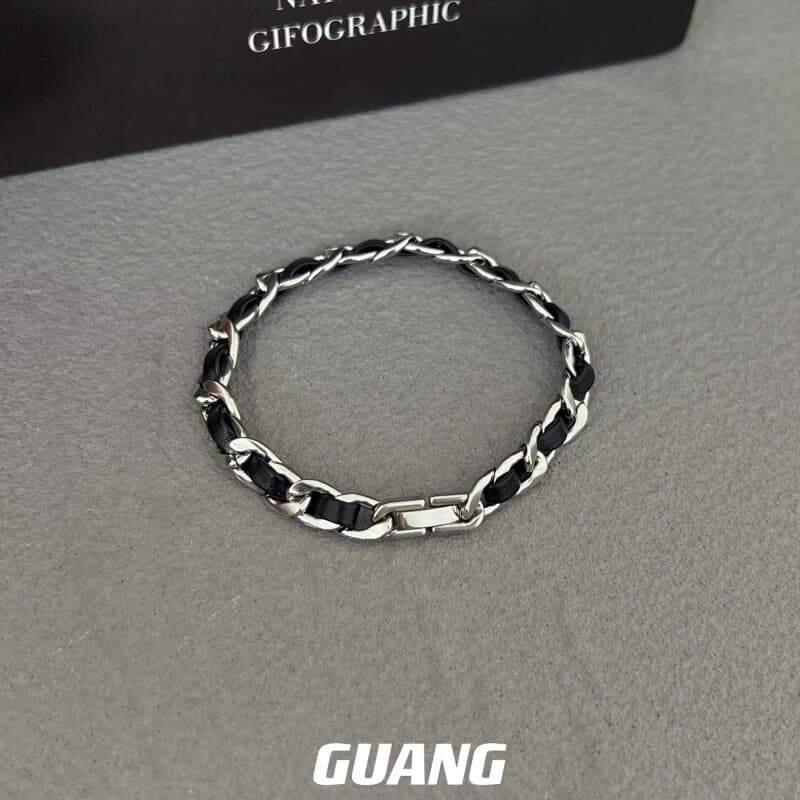 pulseira masculina pulseira Pulseira Hip-Hop de couro enrolado GUANG estilo legal