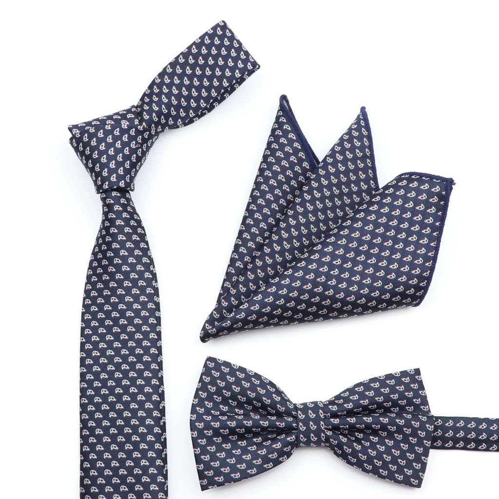 ZONFAZ Conjunto De Gravata Fina Masculina Borboleta E Bolso Quadrado Dos Desenhos Animados Cravate Lenço Homem Festa Esc