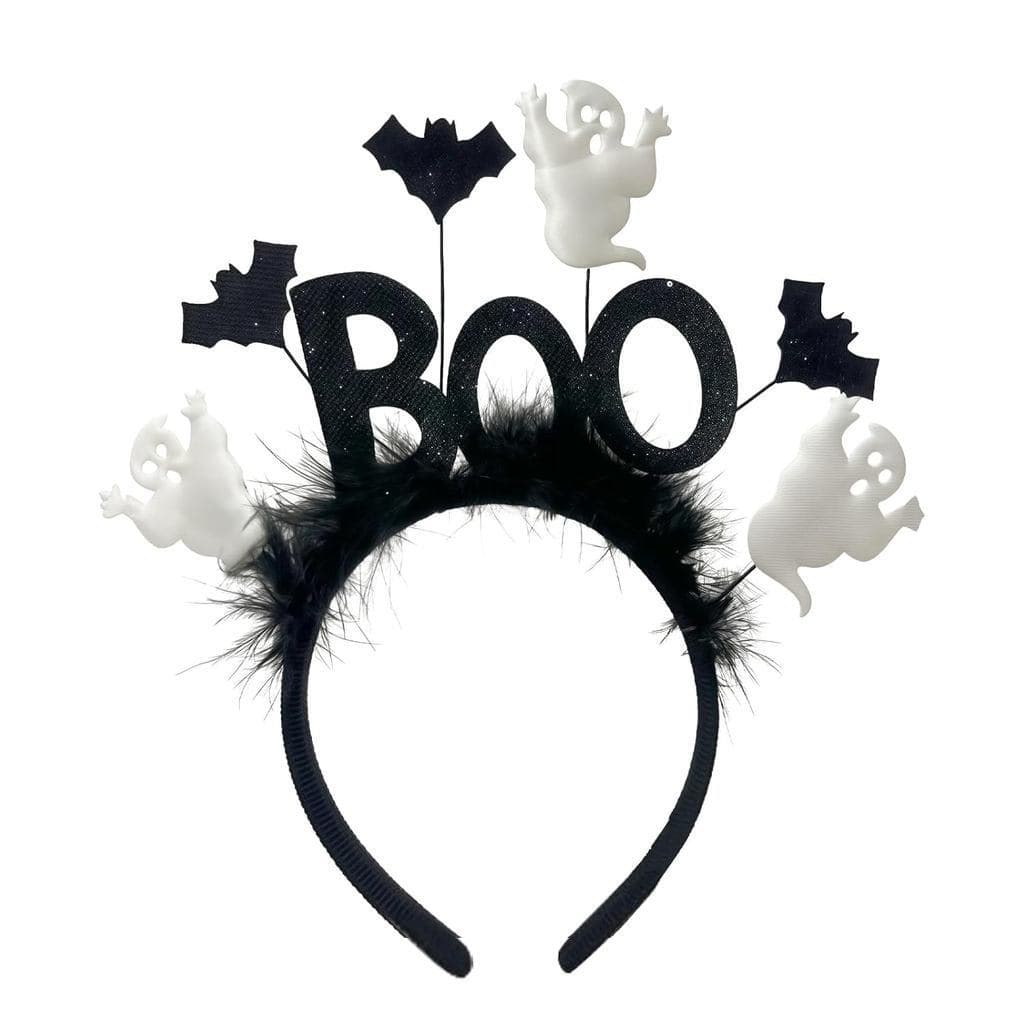 Tiara de Halloween Fantasma Branco Fofo Acessórios de Cabelo BOO Tiara de Morcego Preto Festa de Fantasia de Halloween (