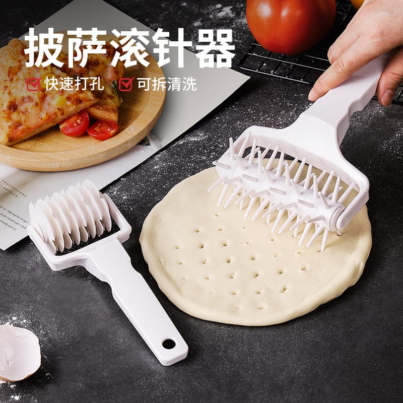 Pizza rolo faca de plástico rolo agulha perfurador pão Net puxando faca gravata buraco agulha escape diy ferramenta cozi
