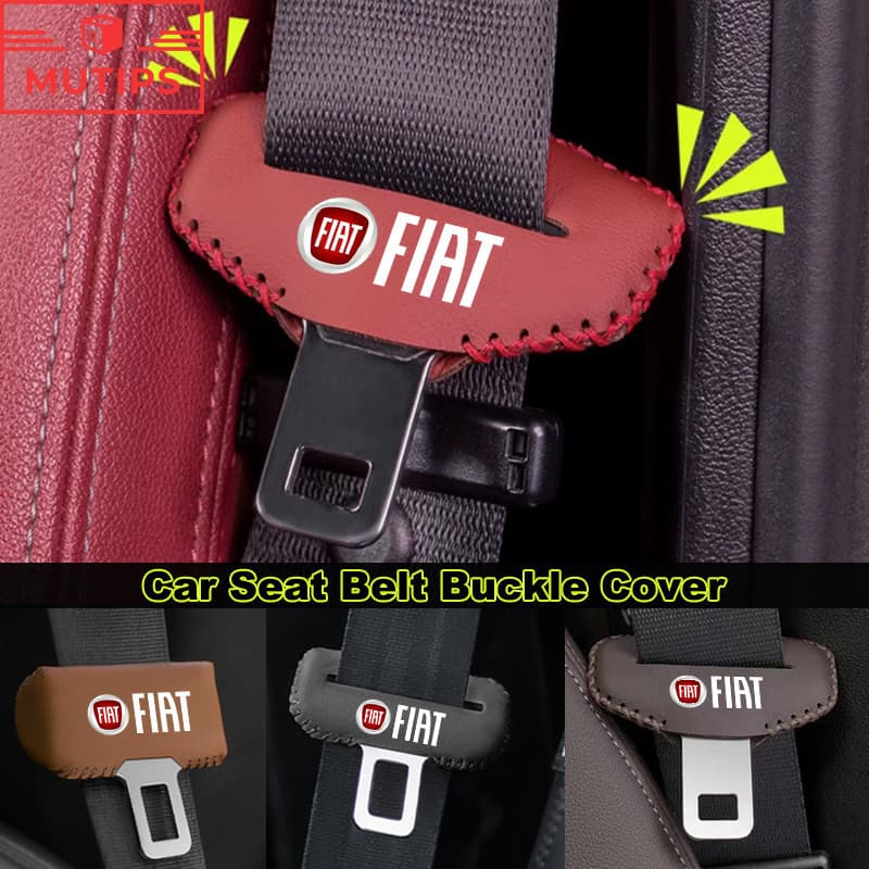 Capa Protetora para Fivela de Cinto de Segurança Automotivo para Fiat, Clipe de Couro, Capa Anti-Risco, Strada Argo Mobi
