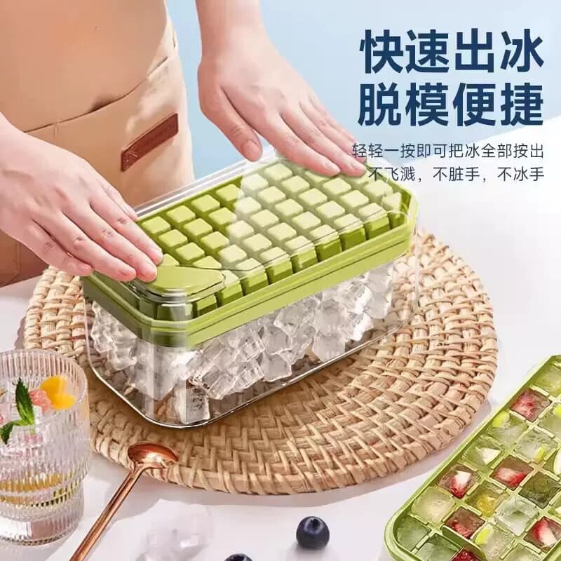 Novo molde de cubo de gelo de qualidade alimentar imprensa bandeja de gelo geladeira doméstica caixa de armazenamento de