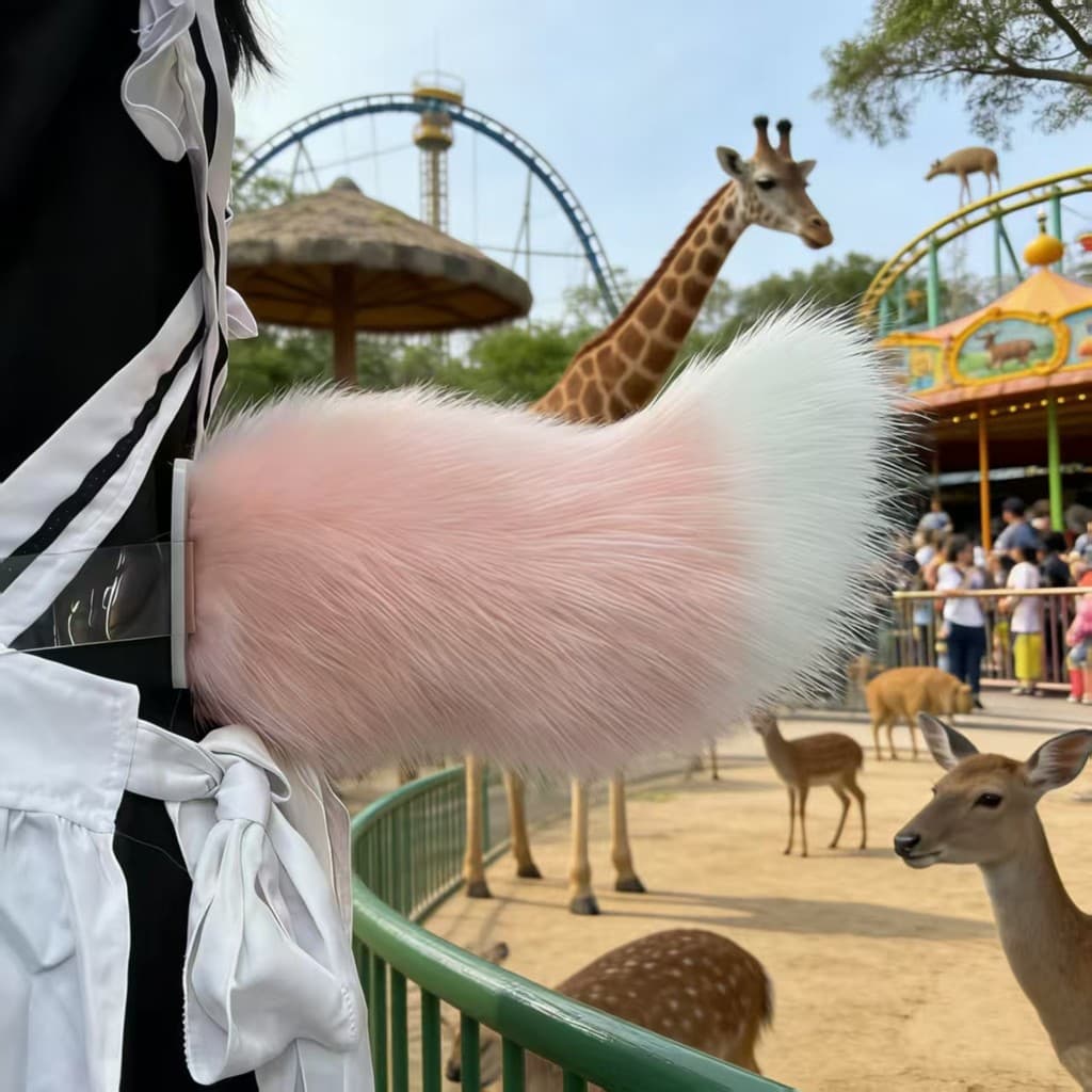Cauda de raposa de pelúcia para brincar, acessório de tiara do reino animal infantil, fantasia de personagem fofo BDKF
