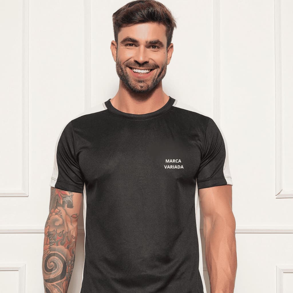 Camisa Masculina para Esportes, Blusa Básica para Homens, Manga Curta UE5H