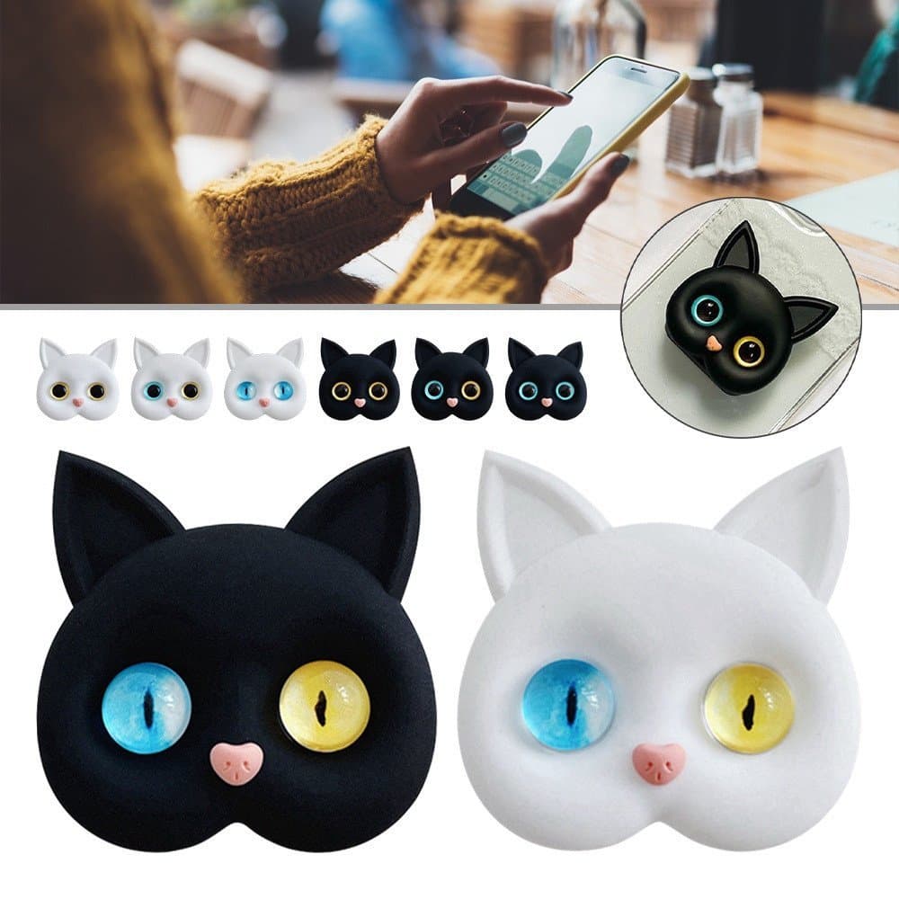 Novo Suporte 3D Fofo Para Gatinho Dobrável Gato De Desenho Animado