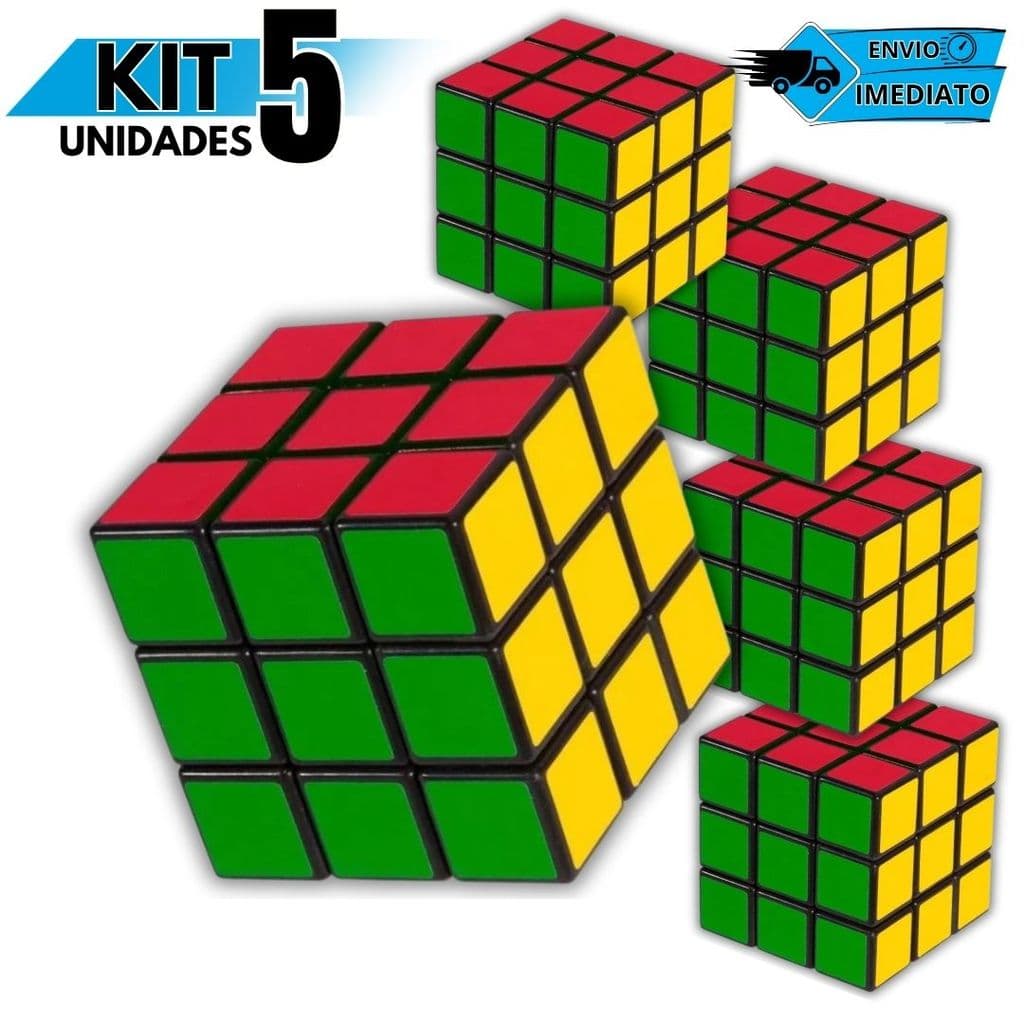 Kit 5 Cubos Mágicos 5x5 Quebra Cabeça Educativo Antiestresse Raciocínio Lógico