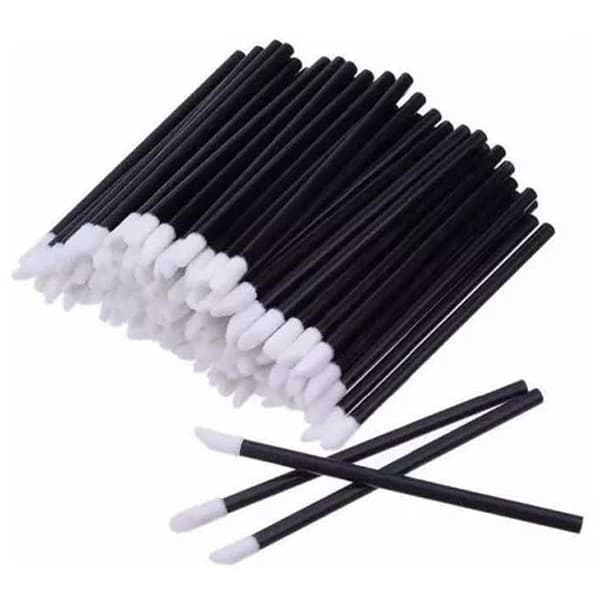 100 Pincel Aplicador de Batom e Gloss Descartável Preto