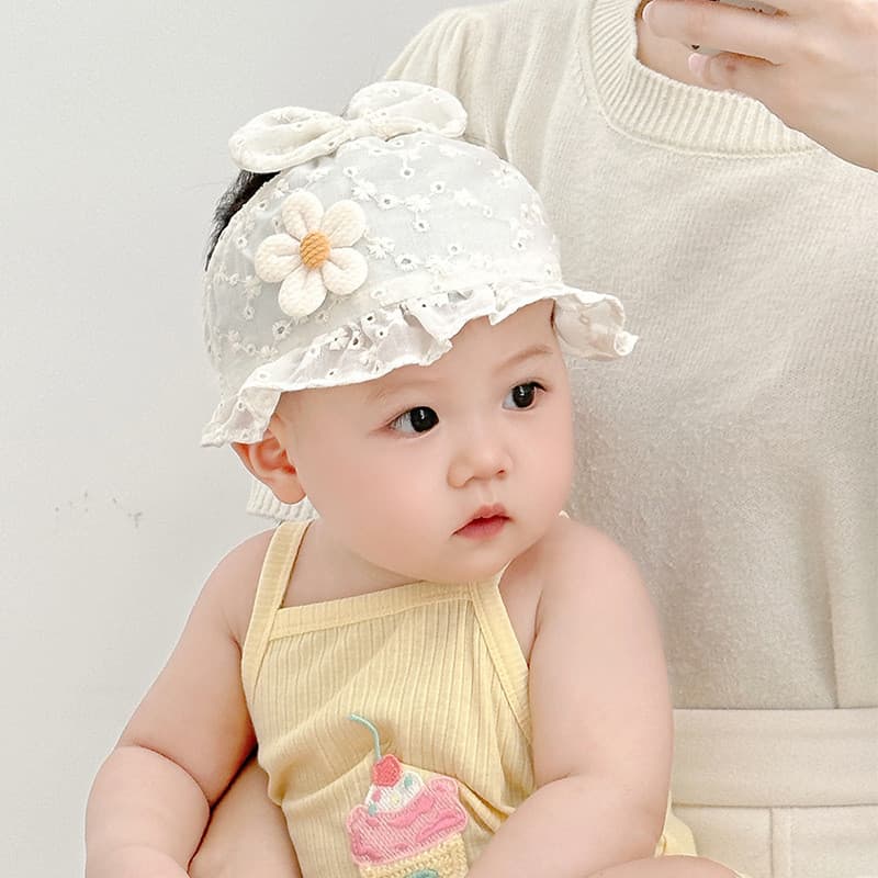 Chapéu de bebê verão estilo fino tiara de menina