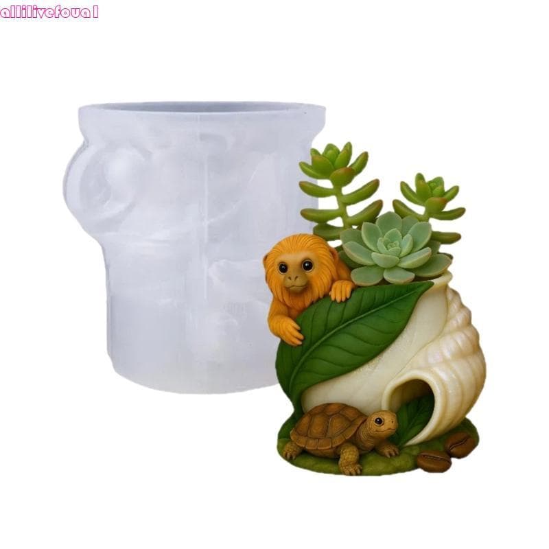 allilivefoua1 Molde Silicone Formato Macaco Para Recipiente Joias Resina