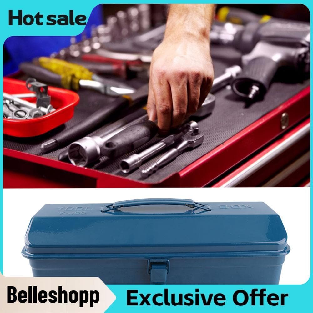 Belleshopp-br Fafeicy caixa de ferramentas portátil engrossada multifuncional ferro reparação armazenamento (37x16x11cm