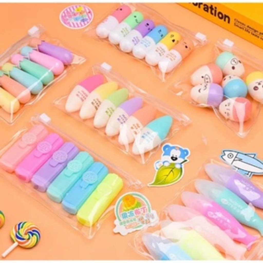Marca Texto Fofo Papelaria Criativa Mini Caneta