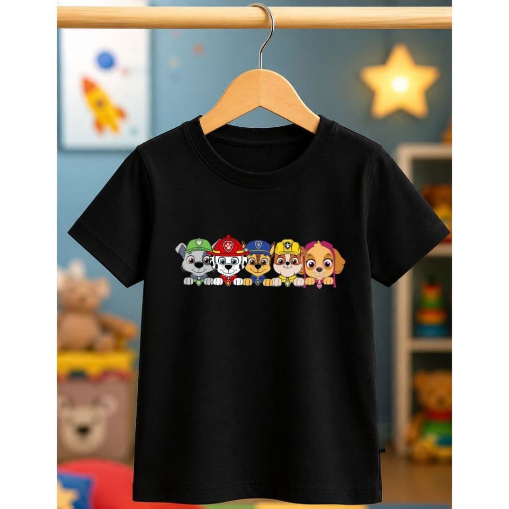 Camiseta Básica Infantil 100% Algodão Premium Camisa Desenho Cachorros Patrulha Canina