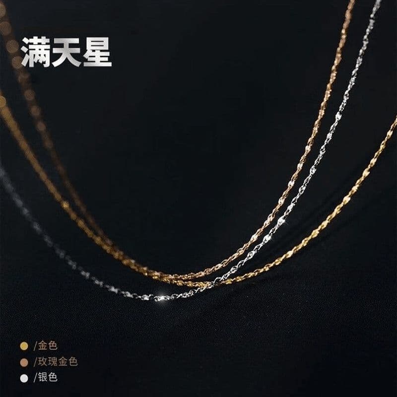 Starlight Gypsophila colar de aço titânio feminino 18k banhado a ouro corrente de clavícula curta All-Match corrente sim