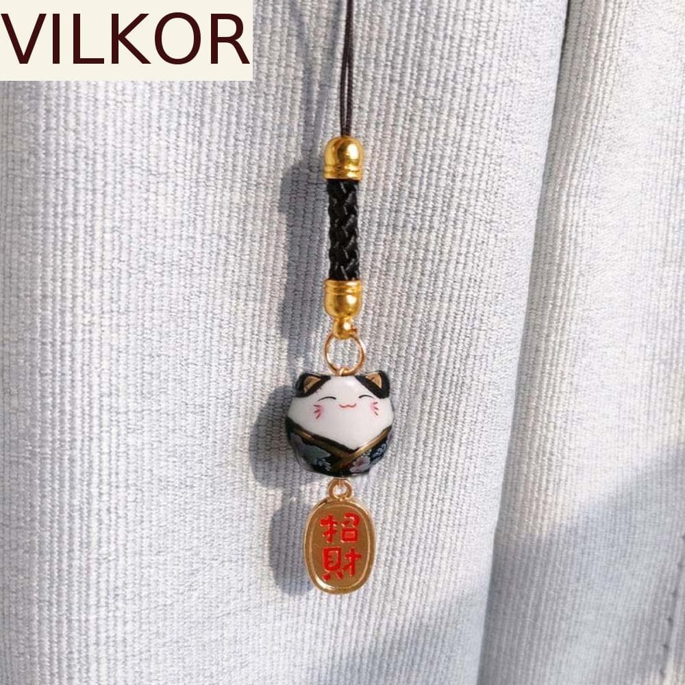 Chaveiro De Gato Da Sorte VILKOR , Pingente De Desenho Animado Maneki Neko , Cordão Pendurado Brinquedos Enfeites De Alç