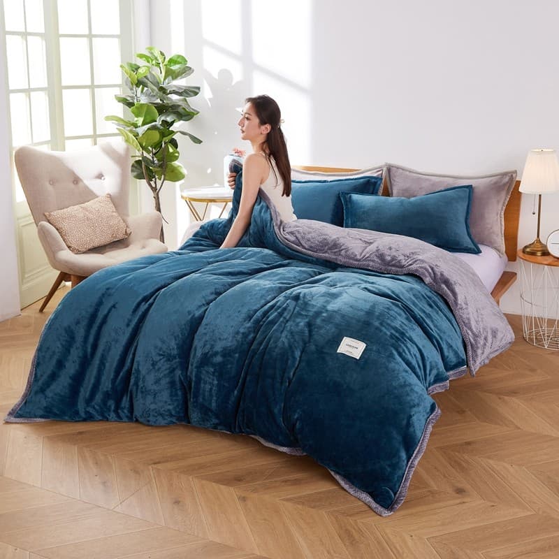 Inverno engrossado leite velo colcha capa de peça única Bebe velo Coral velo colcha capa dupla face cama de pelúcia ela