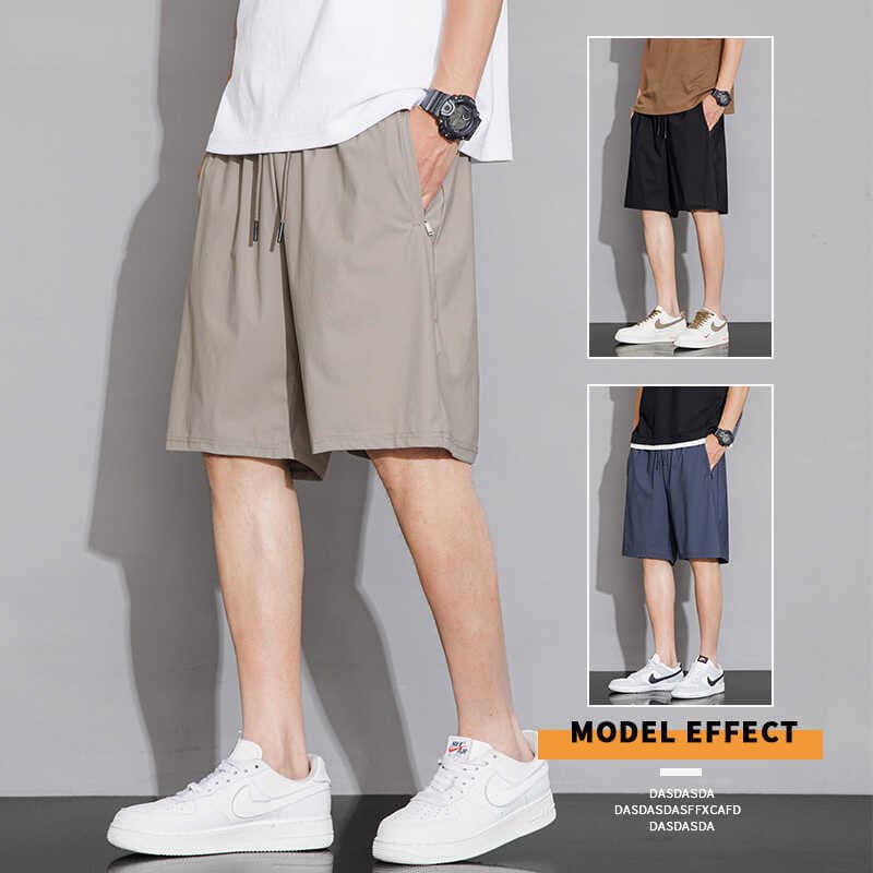 Joint Casual Shorts meninos verão novo estilo solto cintura elástica calças cortadas de malha Sweatpants em linha reta c