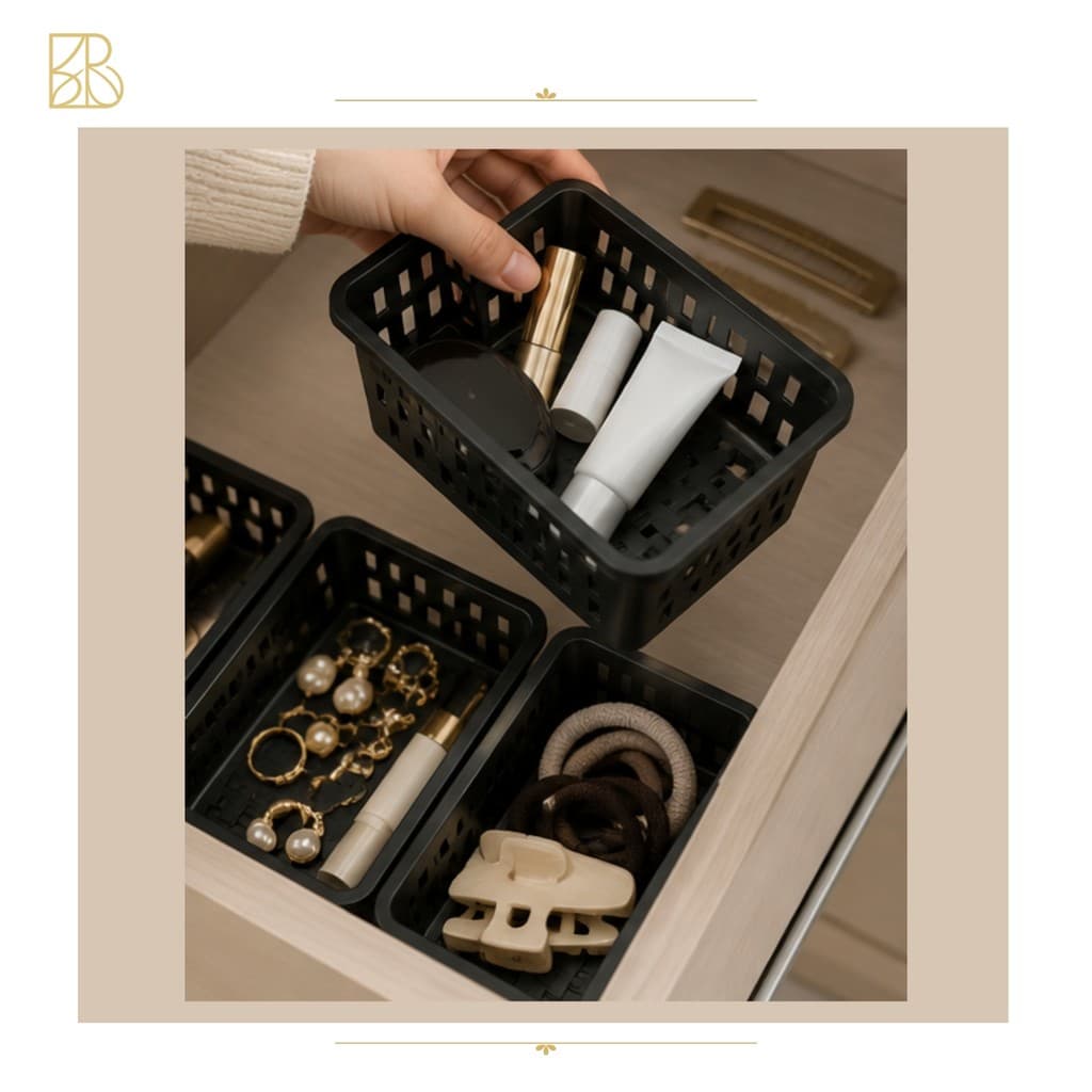 Kit 4 Cestas Organizadoras para Gavetas 800ml | Organizador Multiuso em Plástico Ercaplast